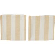 OYOY Striped serviet 45x45 cm 2-pak Vanilla