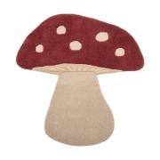 Bloomingville Mushroom uldtæppe 85x90 cm Rød/Hvid