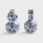 &Klevering Dutch delight vase stor 2-pak Hvid-blå