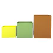 HKliving Opbevaringsbokse 3-pak Brun-grøn-gul