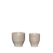 Hübsch Ashes keramikpotter 2-pak Lyserød