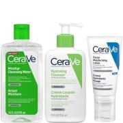 CeraVe Hydrating 3 Step Double Cleanse and Moisturise Bundle