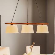 Sweden hængelampe, 3 lyskilder, nøddetræ, eg