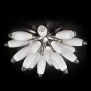 Hvid glas loftslampe Flo, 55 cm
