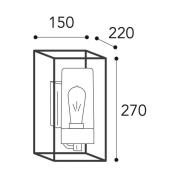 Cubic³ 3364 udendørs væglampe nikkel antik/opal