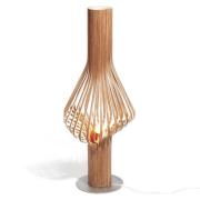 Designer gulvlampe Diva med egetræ og lysdæmper