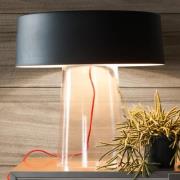 Prandina Glam bordlampe 36 cm klar/skærm sort
