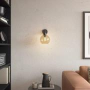 Cubus-væglampe af glas, sort/amber