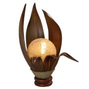 Bordlampe Karima fremstillet af hærdede kokosblade