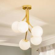 Selva loftlampe, forskudt, guld, 5 lyskilder