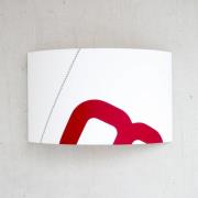 Hjemstavn væglampe af sejl, hvid/rød