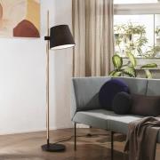 Ideal Lux Axel-gulvlampe med træ, sort/natur
