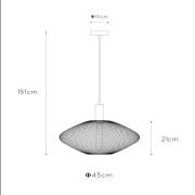 Mesh hængelampe, trapezformet, Ø 45 cm, sort