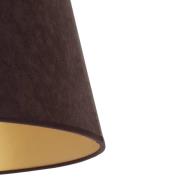 Kegleformet lampeskærm, højde 25,5 cm, brun/guld