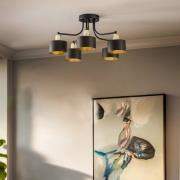 Loftlampe Helix, sort, 5 lyskilder