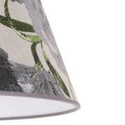 Lampeskærm Sofia højde 26 cm, blomstermønster grå