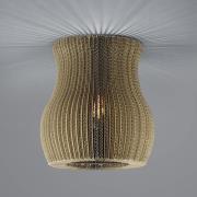 Lagdelt loftslampe lavet af buet pap