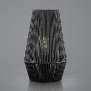 Bordlampe af reb lavet af papir, sort, Ø 20 cm