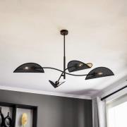 Loftlampe Lotus, sort/guld, 4 lyskilder