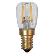 Soft Glow LED-pære E14 1,4W, 2.100K, klar, dæmpes