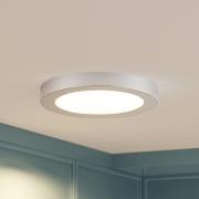 Prios LED-loftlampe Edwina, sølv, 23 cm, CCT, IP44