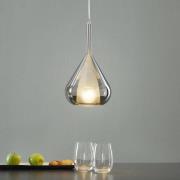 Lila hængelampe i glas, 1 lyskilde, røggrå