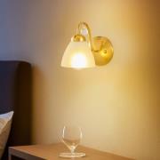 Væglampe Miranda med glasskærm, messing