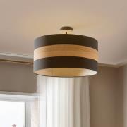 Loftlampe Terra i træ og tekstil, sort