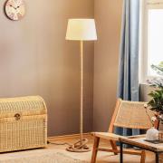 Gulvlampe Corda med stofskærm og tykt reb