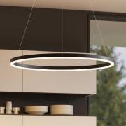 Arcchio LED-hængelampe Albiona, sort, 1 ring, Ø 80 cm