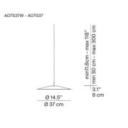 Luceplan Koinè LED-pendel 927 Ø37cm blå