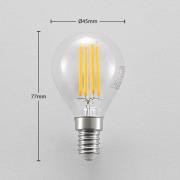 LED-pære E14 P45, 4W, klar, 2.700K, dæmpbar, sæt med 2 stk