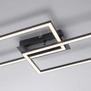 LED-loftslampe Iven, dæmpet, sort, 54x31cm