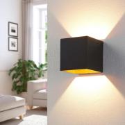 Arcchio Aldrina LED-væglampe, sort, sæt med 2 stk