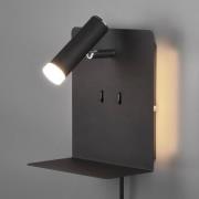 LED-væglampe Element med hylde sort mat