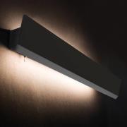 Væglampe Wing, sort, stål, afbryder, 68 cm bred