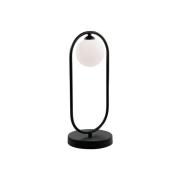 Fancy bordlampe med glasskærm, sort