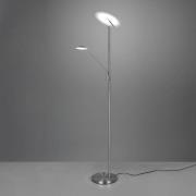 LED-gulvlampe Brantford, læselampe mat nikkel