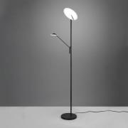 Brantford LED-gulvlampe, læselampe, mat sort