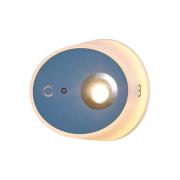 Zoom LED-væglampe, spot, USB-port, blå