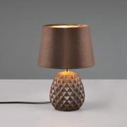 Ariane bordlampe af keramik og fløjl, brun