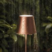 Nuindie LED-bordlampe, batteri, rund, 38 cm bronze