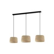 Aluminor Xenia hængelampe, tre flettede skærme