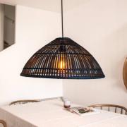 Hængelampe Capello i bambus, sort