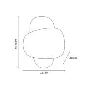 MARKET SET Væglampe Screen 70's, 76 cm, birk/karry, tekstil