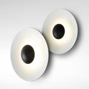 MARSET Ginger 20C LED-væglampe Ø20cm brun/hvid