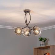 Framo loftlampe, kromfarvet, glas/metal, 3 lyskilder