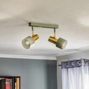Loftspot Destin, 2 lyskilder grøn/messing