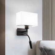 Væglampe Harry, kantet, sort/sort/hvid