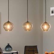 Hængelampe Svala Glasskærme runde 3 lyskilder lineære